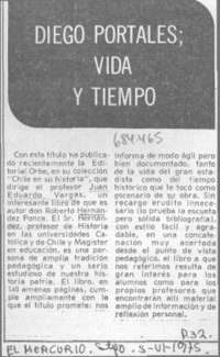 Diego Portales; vida y tiempo.