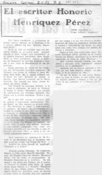 El escritor Honorio Henríquez Pérez