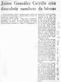 Jaime González Colville cree descubrir nombres de héroes.