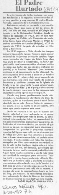 El Padre Hurtado.