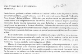 Una visión de la existencia femenina