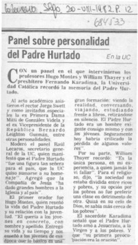 Panel sobre personalidad del Padre Hurtado.