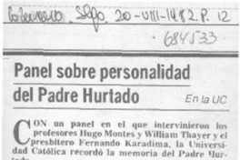 Panel sobre personalidad del Padre Hurtado.