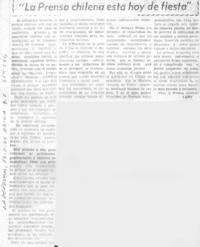 La prensa chilena esta hoy de fiesta