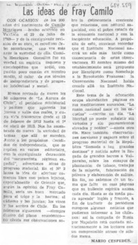 Las ideas de Fray Camilo