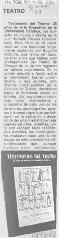 Testimonio del teatro.