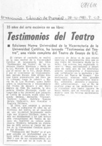 Testimonios del teatro.