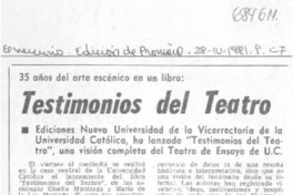Testimonios del teatro.