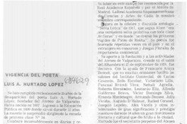 Vigencia del poeta Luis A. Hurtado López
