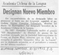 Designan nuevo miembro.