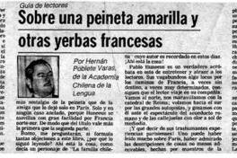 Sobre una peineta amarilla y otras yerbas francesas