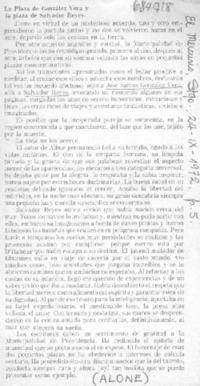 La Plaza de González Vera y la plaza de Salvador Reyes