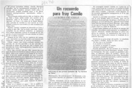 Un recuerdo para fray Camilo.