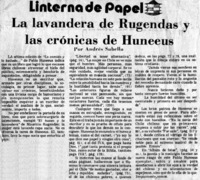 La lavandera de Rugendas y las crónicas de Huneeus