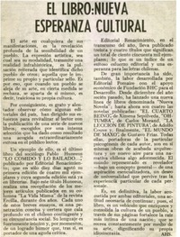 El libro: nueva esperanza cultural