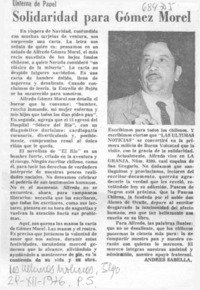 Solidaridad para Gómez Morel