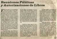 Reuniones públicas y autorizaciones de libros.
