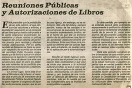 Reuniones públicas y autorizaciones de libros.