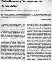 Pablo Huneeus y "un mejor uso de la televisión"