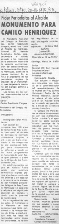 Monumento para Camilo Henríquez.