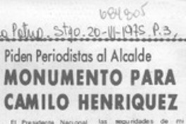 Monumento para Camilo Henríquez.