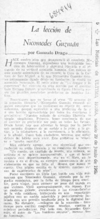 La lección de Nicomedes Guzmán