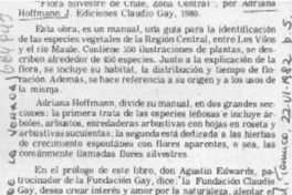 Flora silvestre de Chile, zona central".