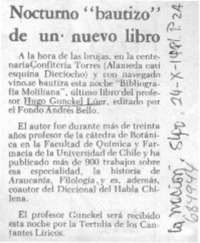 Nocturno "bautizo" de un nuevo libro.
