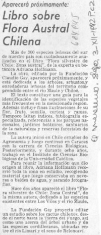 Libro sobre flora austral chilena.