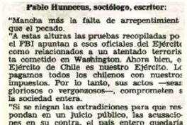 Pablo Hunneeus, sociólogo, escritor.