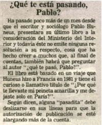 Qué te está pasando, Pablo?.