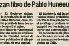 Autorizan libro de Pablo Huneeus.