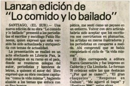 Lanzan edición de "Lo comido y lo bailado".