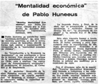 Mentalidad económica" de Pablo Huneeus.