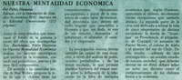 Nuestra mentalidad económica.