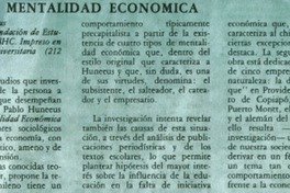 Nuestra mentalidad económica.