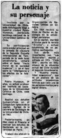 La noticia y su personaje.