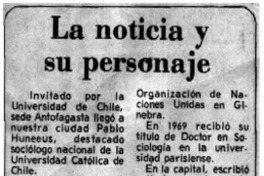 La noticia y su personaje.