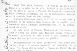 Falleció ayer el poeta Juan Guzmán Cruchaga.