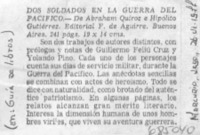 Dos soldados en la Guerra del Pacífico.