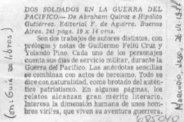 Dos soldados en la Guerra del Pacífico.
