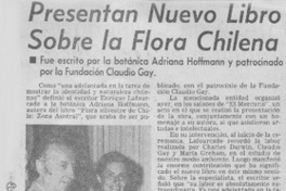 Presentan nuevo libro sobre la flora chilena.