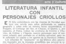 Literatura infantil con personajes criollos.