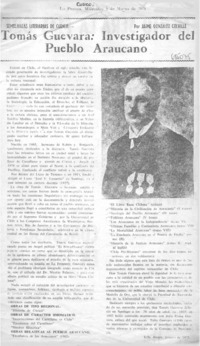 Tomás Guevara: investigador del pueblo araucano
