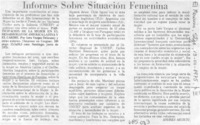Informes sobre situación femenina
