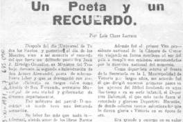 Un poeta y un recuerdo