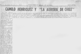 Camilo Henríquez y "La Aurora de Chile".