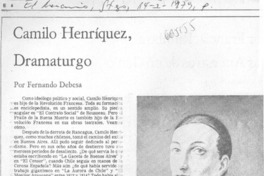 Camilo Henríquez dramaturgo