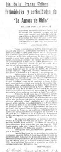 Intimidades y curiosidades de "La Aurora de Chile"