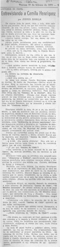 Entrevistando a Camilo Henríquez